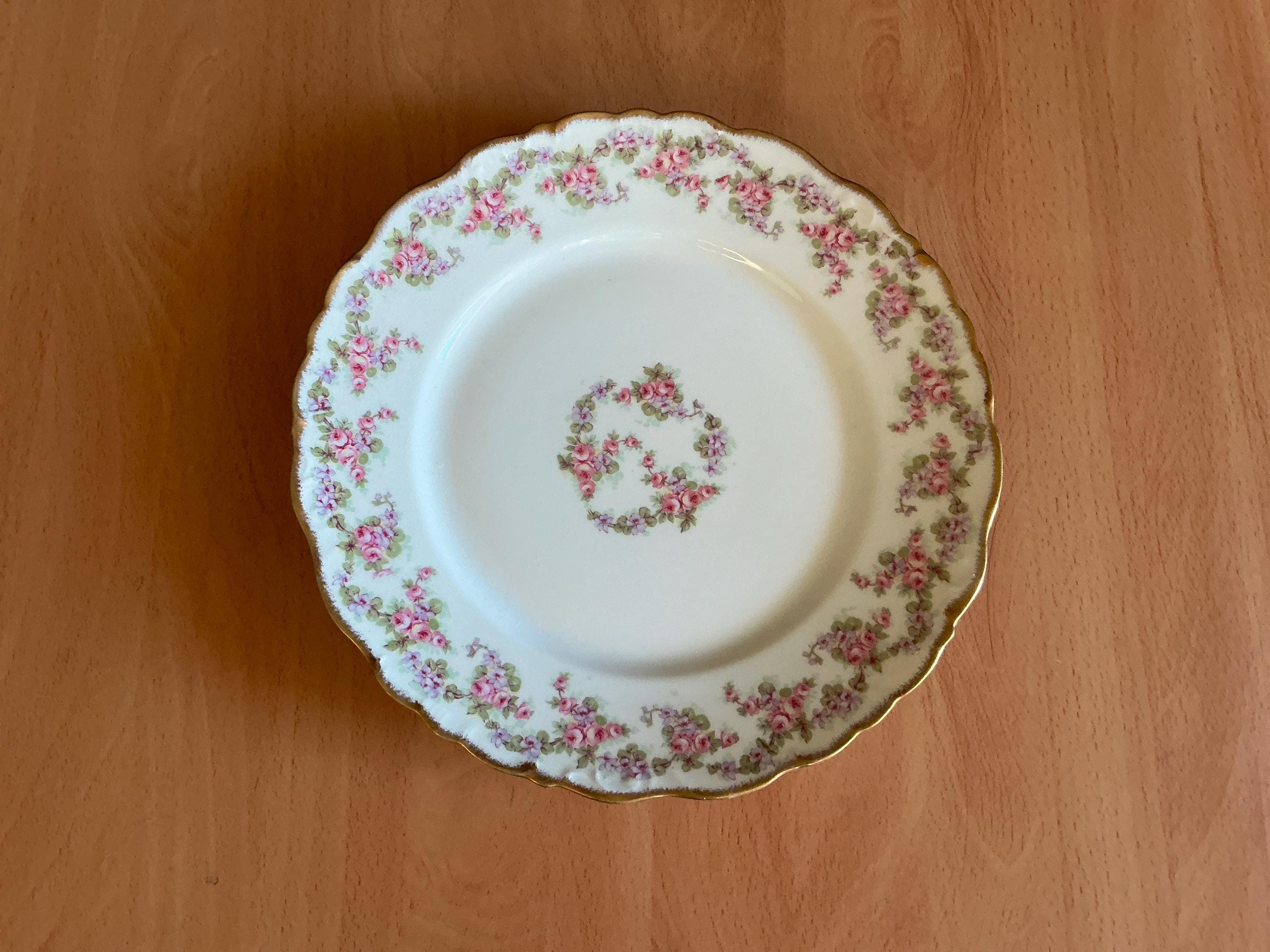 フランス製 Limoges ROSE DE LIMOGESディナープレート ペア Vintage