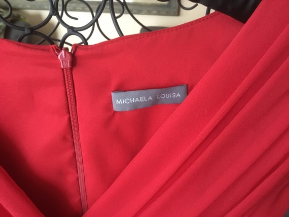 Vintage Michaela Louisa Red Party Dress Size 14 - image 3