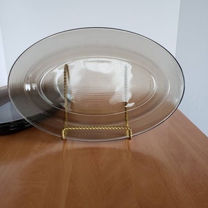 Vintage Smokey Brown Glass Serving Platter
