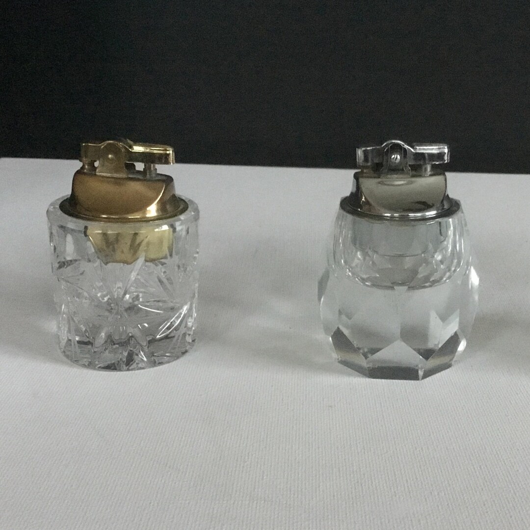 Vintage Glass Table Lighter Etsy