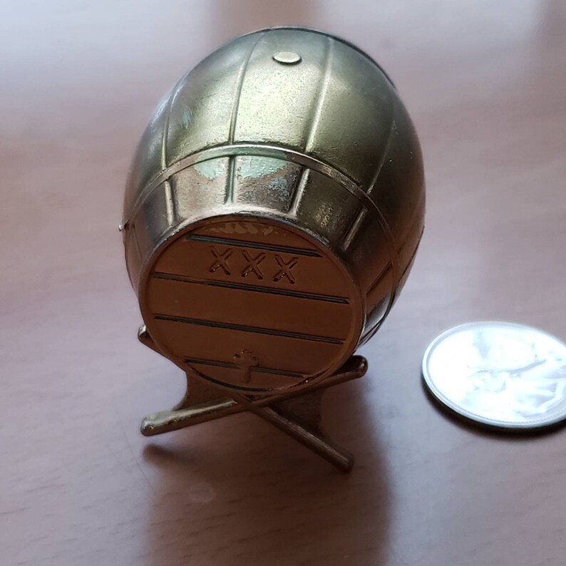 Vintage Miniature Brass Beer Keg Whiskey Barrel Wine Barrel