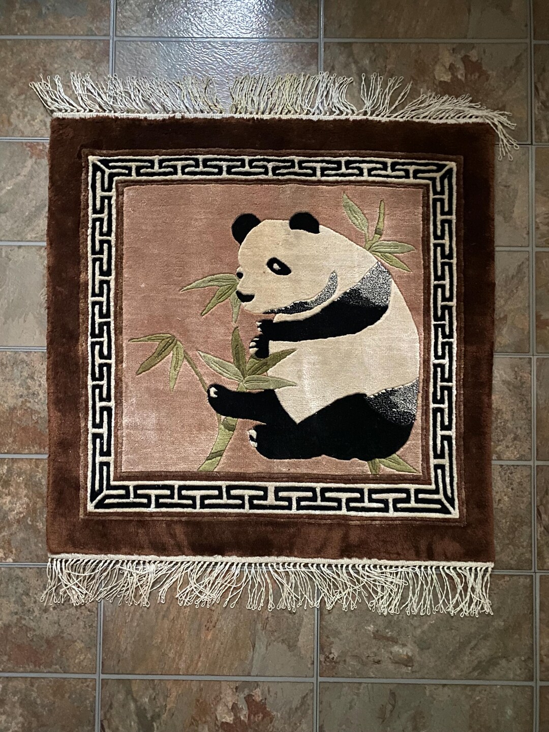 Real Panda Rug Vintage Panda Bear Asian Wall Art Rug Mat Carpet - Etsy