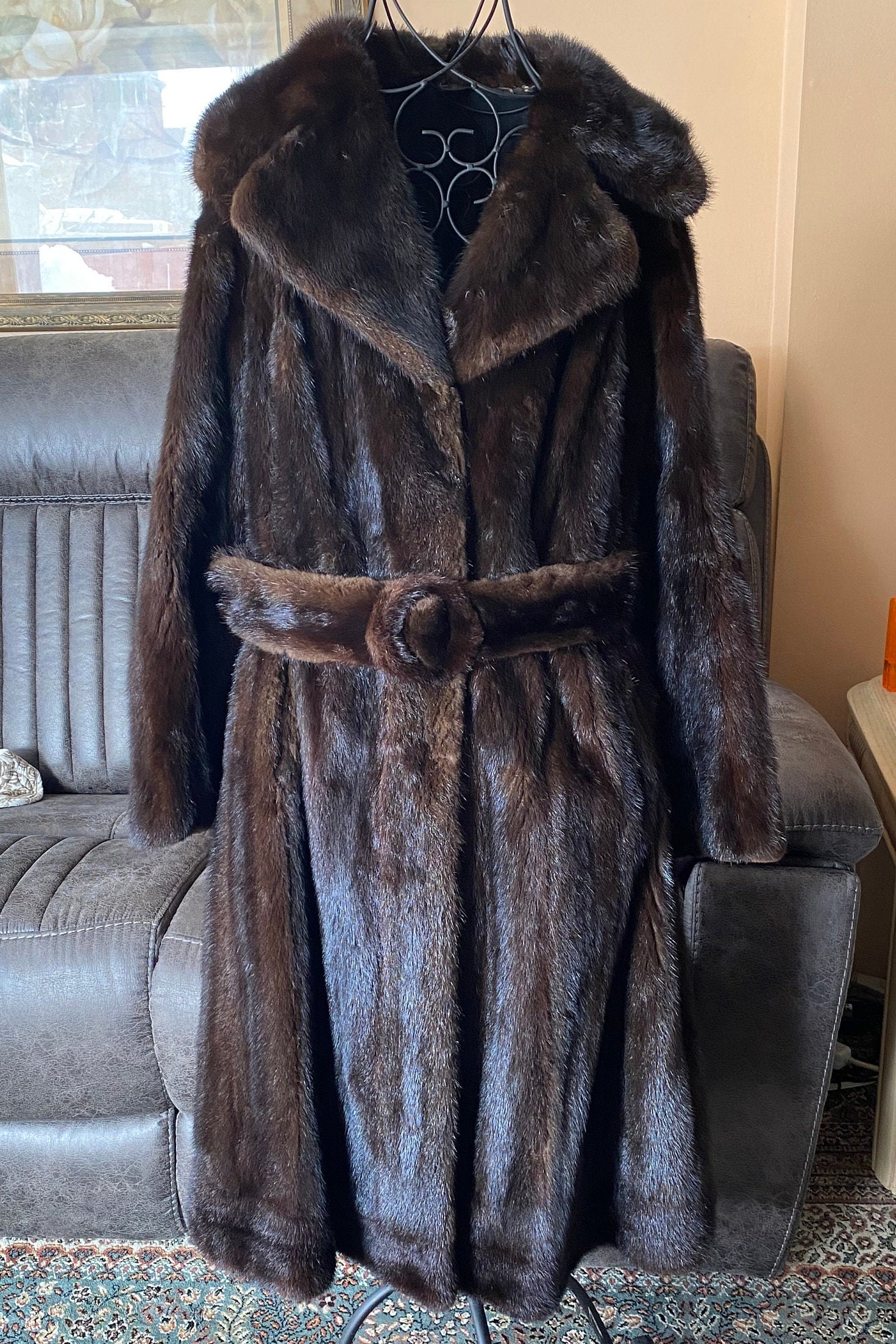 Vintage Dark Brown Mink Fur Coat Pat Flesher -  Finland