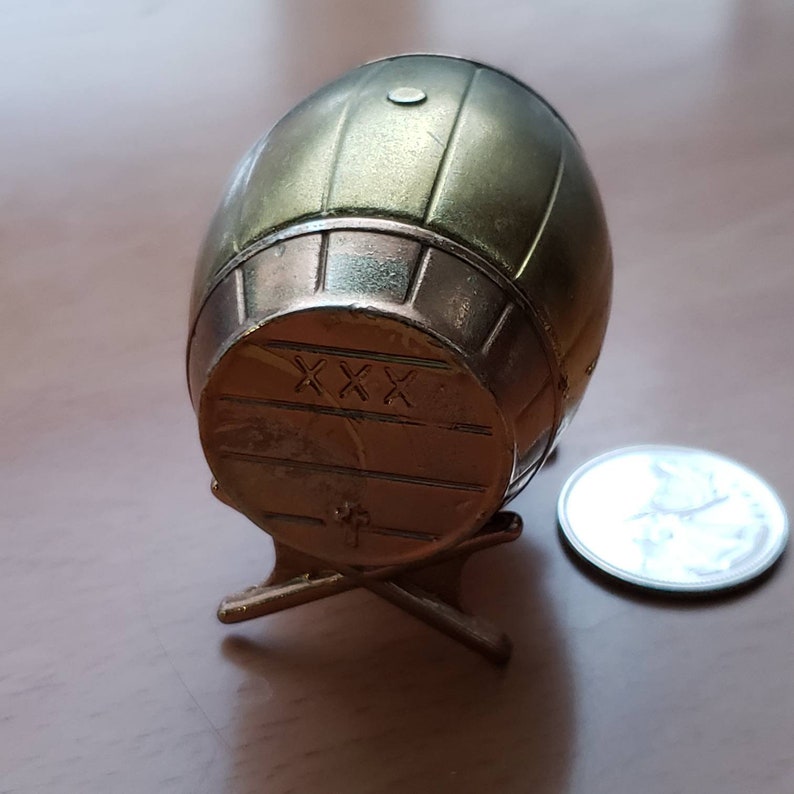 Vintage Miniature Brass Beer Keg Whiskey Barrel Wine Barrel