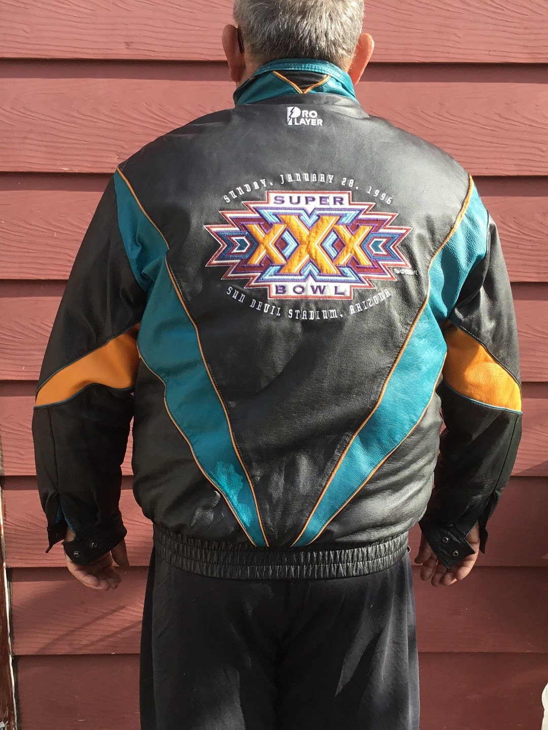 NFL XXX SUPERBOWL リーボック　チームジャケット　M Vintage Super Bowl XXX Leather Jacket Men's Large Pro Player NFL
