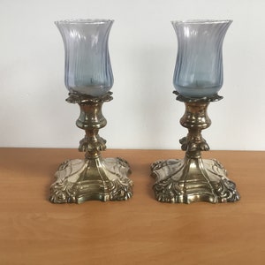 Vintage Pair Silver Plated Coronet E.P. Lead Candlestick Holders
