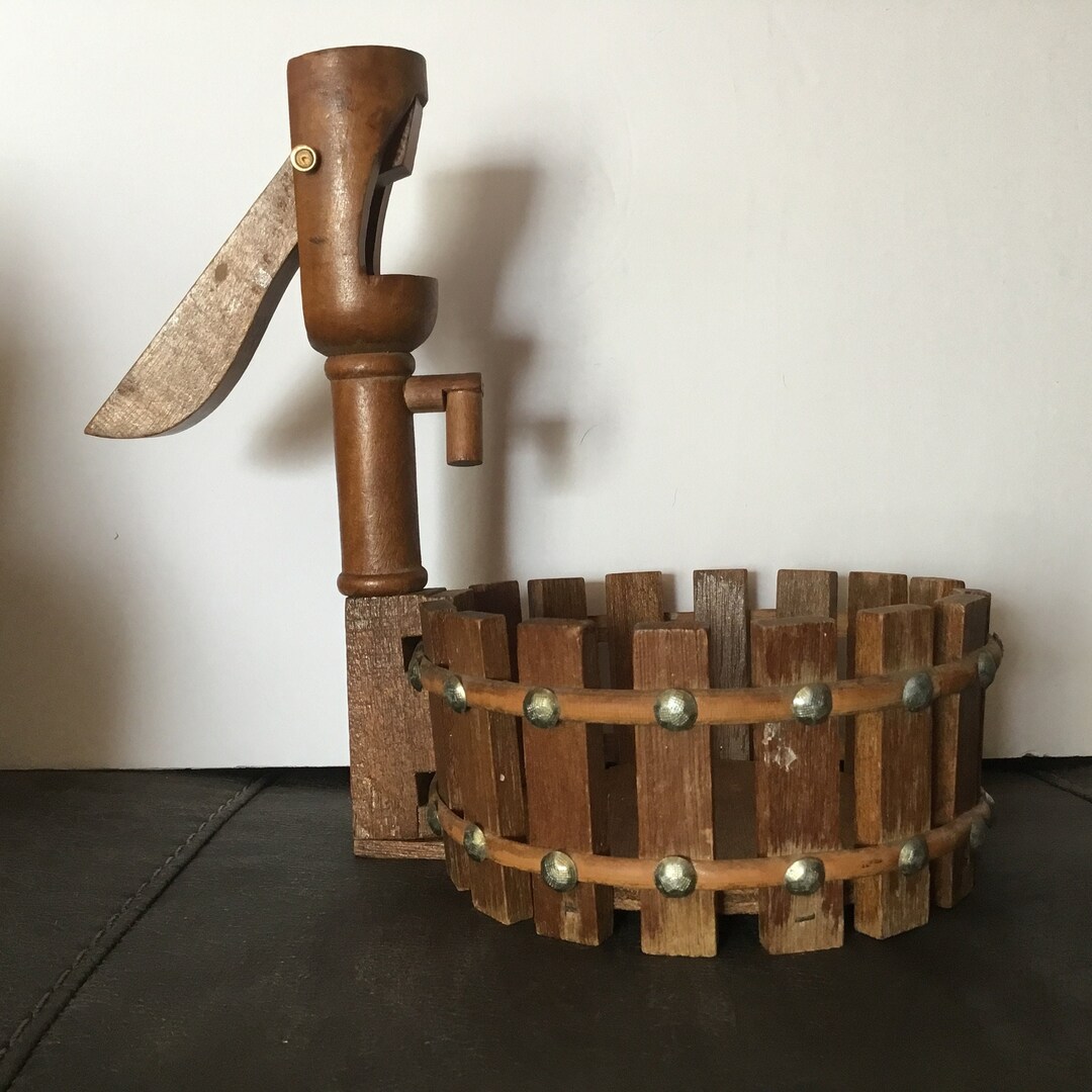 Vintage Nutcracker Wishing Well Nut Bowl Etsy