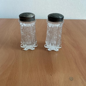 Vintage Cut Glass Salt & Pepper Shakers