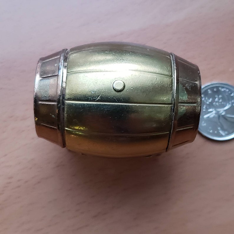 Vintage Miniature Brass Beer Keg Whiskey Barrel Wine Barrel