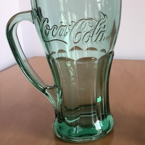 Vintage Libbey Green Handled Coca-Cola Glass Coke Mug