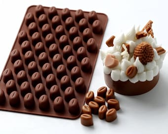Coffee Bean Silicone Mold: 55-Cavity Candy Chocolate Gummy Baking Mold