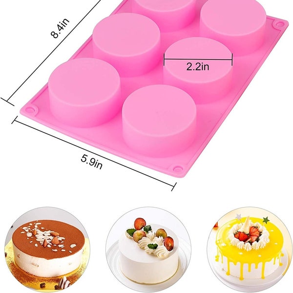 Round Cylinder Silicone Mold Candy Mold Chocolate Mold for Sandwich Cookies Muffin Cupcake Brownie Cake Pudding Jello