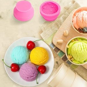 3D Ice Cream Scoop Silicone Mold-Plaster Mold-Soap Mold-Clay Mold-Resin Mold-Chocolate Mold-Pudding Mold-Fondant Cake Decoration-DIY