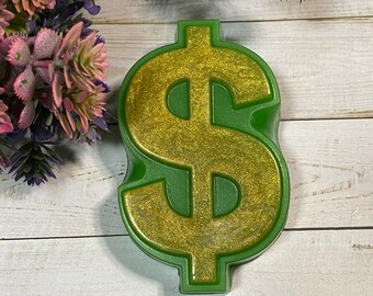 Dollar Sign Plastic Mold: DIY Soap, Candy, Bath Bomb, Resin