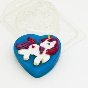 Unicorn Plastic Mold-Pegasus Mold-Unicorn on the Heart-Cute Unicorn-DIY Mold-Candy Mold-Chocolate Mold-Bath Bomb Mold-Craft Mold