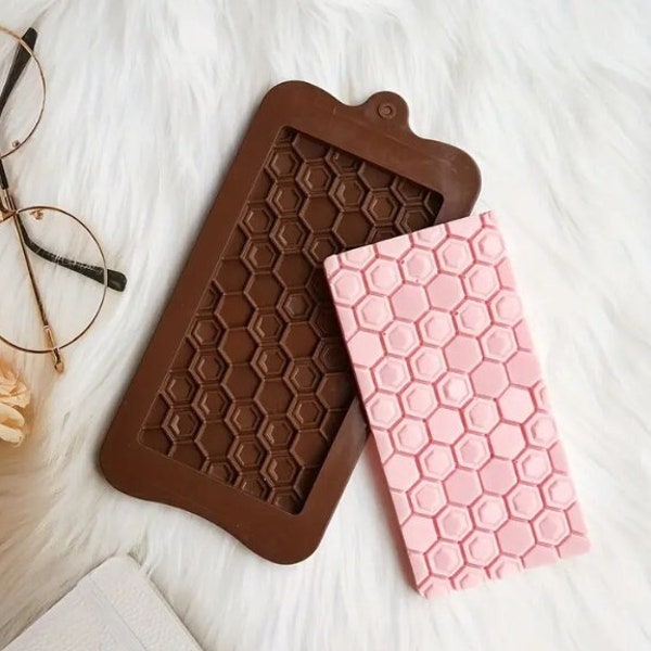 Honeycomb Silicone Chocolate Bar Mold-Candy Mold-Baking 3D Biscuits Cookies DIY Tools Soap Mold Cake Decorating