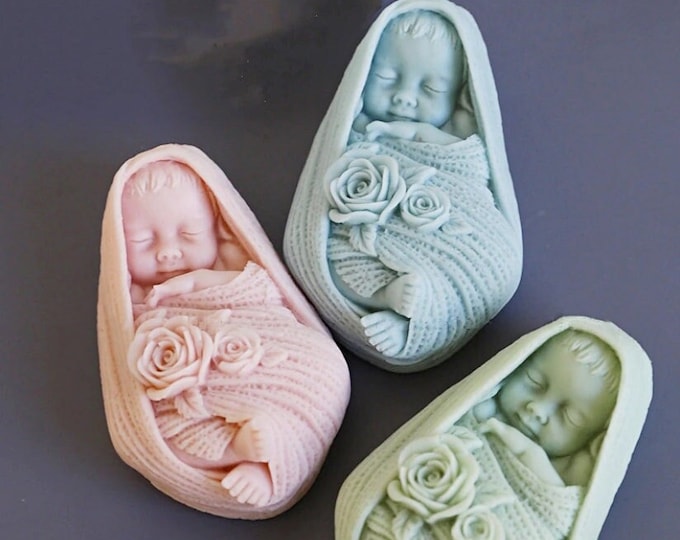 Baby Silicone Mold Rose Baby Soap Mold Gypsum Chocolate Candle Etsy