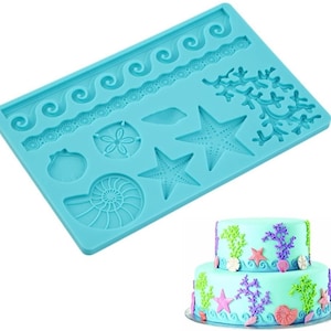 Seashell Starfish Silicone Mold: Sea Life Cake Decorating