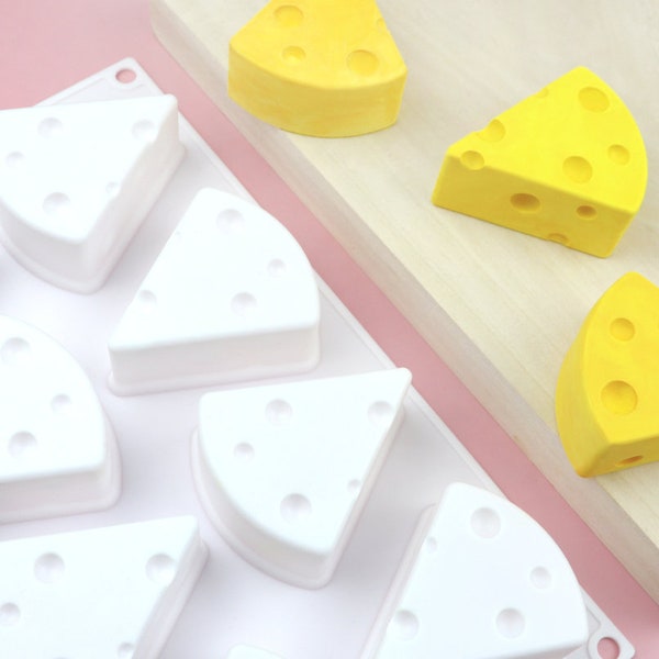 Cheese Shape Silicone Mold,8 Cavity Cake Pop Molds Silicone,Non-Stick Silicone Baking Mold for Ice Cube Tray Chocolate, Cake, Jelly, Mousse