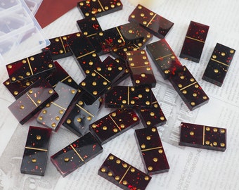 Shiny Silicone Domino Mold: Standard Double 6 Resin, Chocolate, Candy, Epoxy