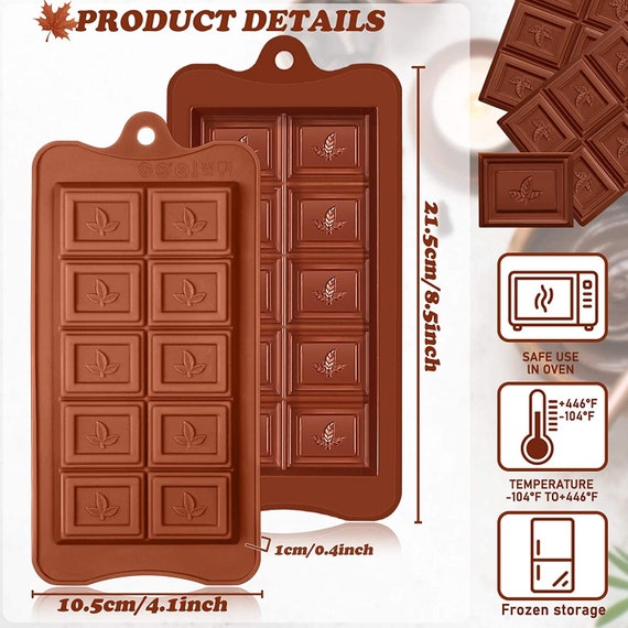 Chocolate Bar Molds - Silicone Break Apart Protein and Engery Bar Candy  Chocolate Molds Pack of 2