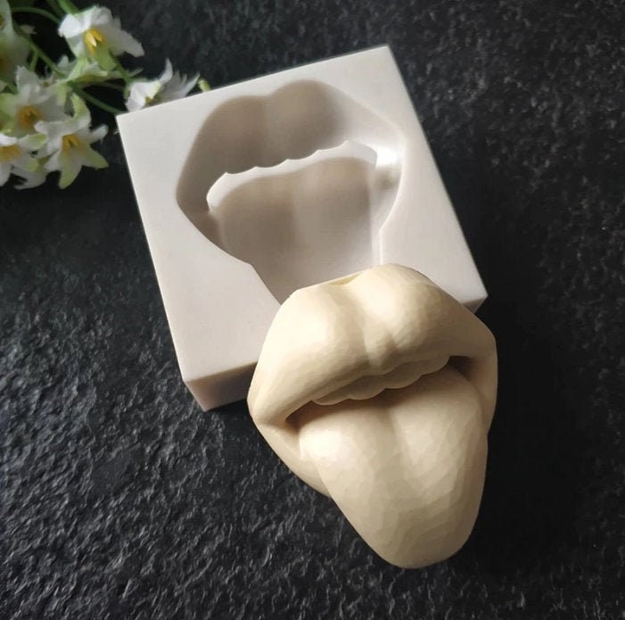 Soft Silicone Tongue Model, Mouth Open, Fake Tounge, Flexible Human Tongue  Mouth Mold with Teeth, Body Parts for Practicing Piercing Acupuncture