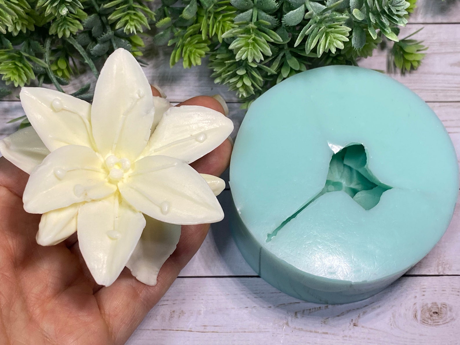 Lily 3d Moldsilicone Moldlily Flower Moldsoap Moldcandle Etsy