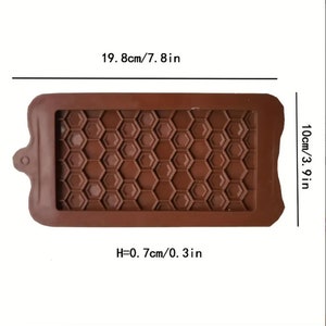 Honeycomb Silicone Chocolate Bar Mold-Candy Mold-Baking 3D Biscuits Cookies DIY Tools Soap Mold Cake Decorating image 2