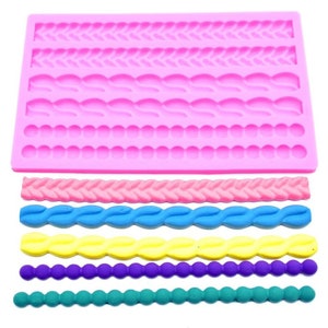 Rope & Pearl Cake Border Silicone Mold: Fondant, Gumpaste, Clay