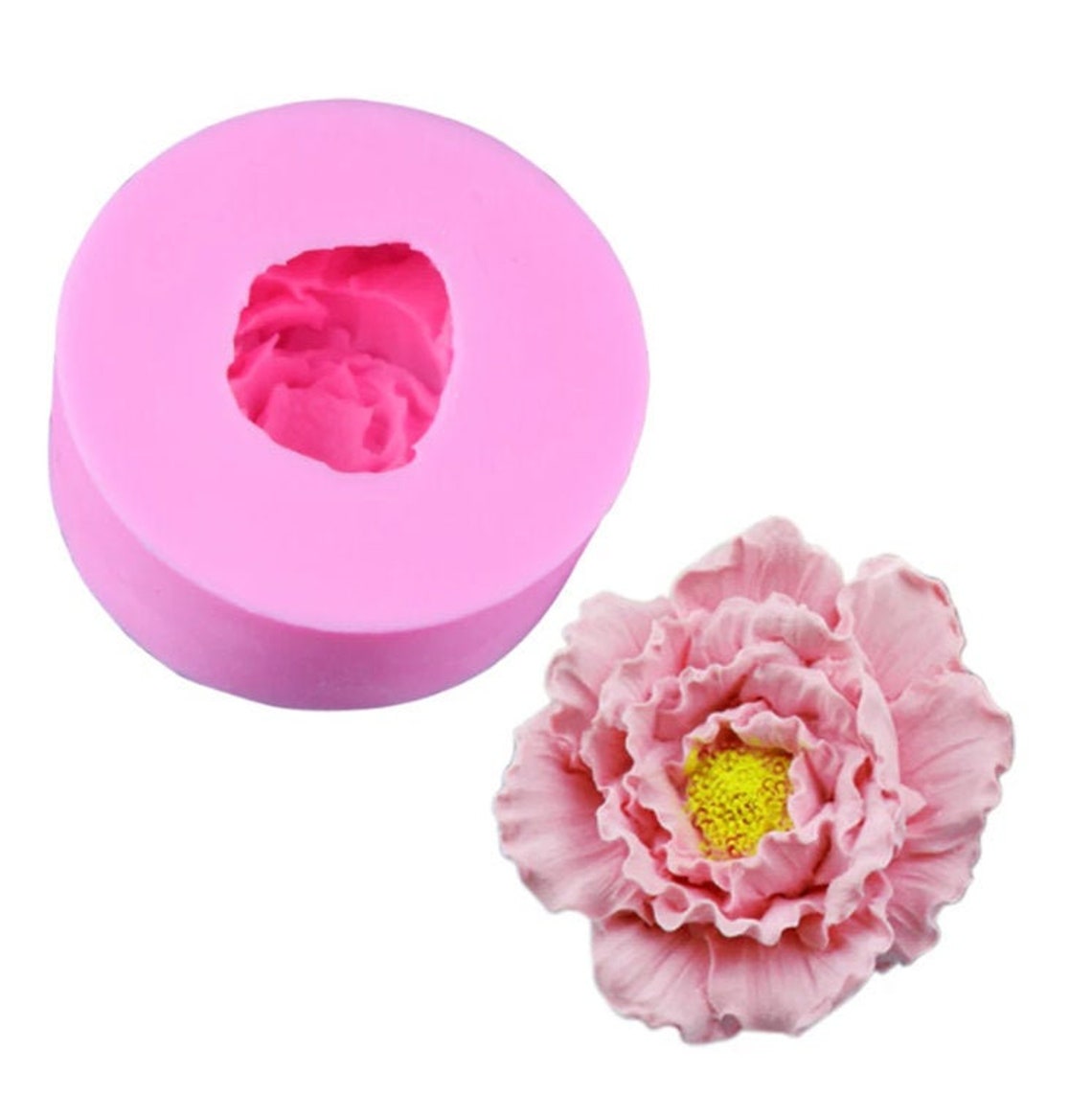 Peony MoldFlower MoldCandle Wax Mold Silicone Soap Mold Etsy