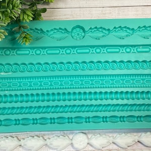 Rope & Pearl Cake Lace Silicone Mold: Fondant Border Decoration