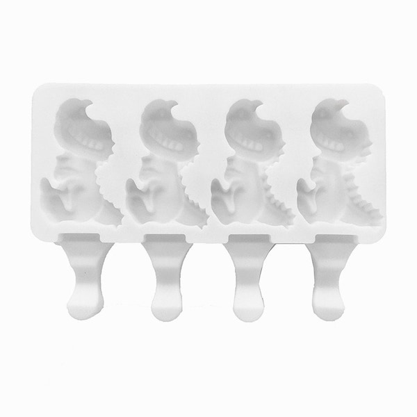 4 Cavity Dinosaur Shaped Popsicle Mold-Cakesicle Silicone Ice Pop Mold- Ice Cream Mold-Dino Mold