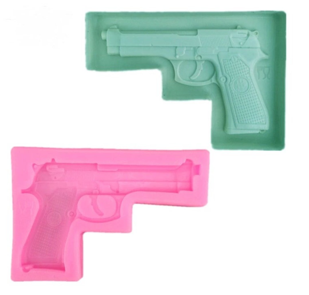 3D Gun Toy Pistol Shape Epoxy Resin Silicone Moulds Chocolate DIY