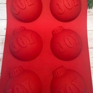 Christmas Silicone Molds 6 Cavity Christmas Hot Chocolate Bomb Mold Xmas Tree  JOY Ornament Half Sphere Shape Round Chocolate,Soap Mold