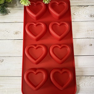 Recessed Heart Silicone Mold: Candy, Resin, Soap - Valentine's Day