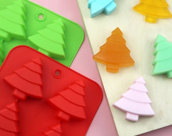6 Christmas Tree Silicone Mold- Cake Baking Mold- Chocolate Candy Handmade Soap Ice Cube Biscuit Mold No-Stick Christmas Baking Trays Pan
