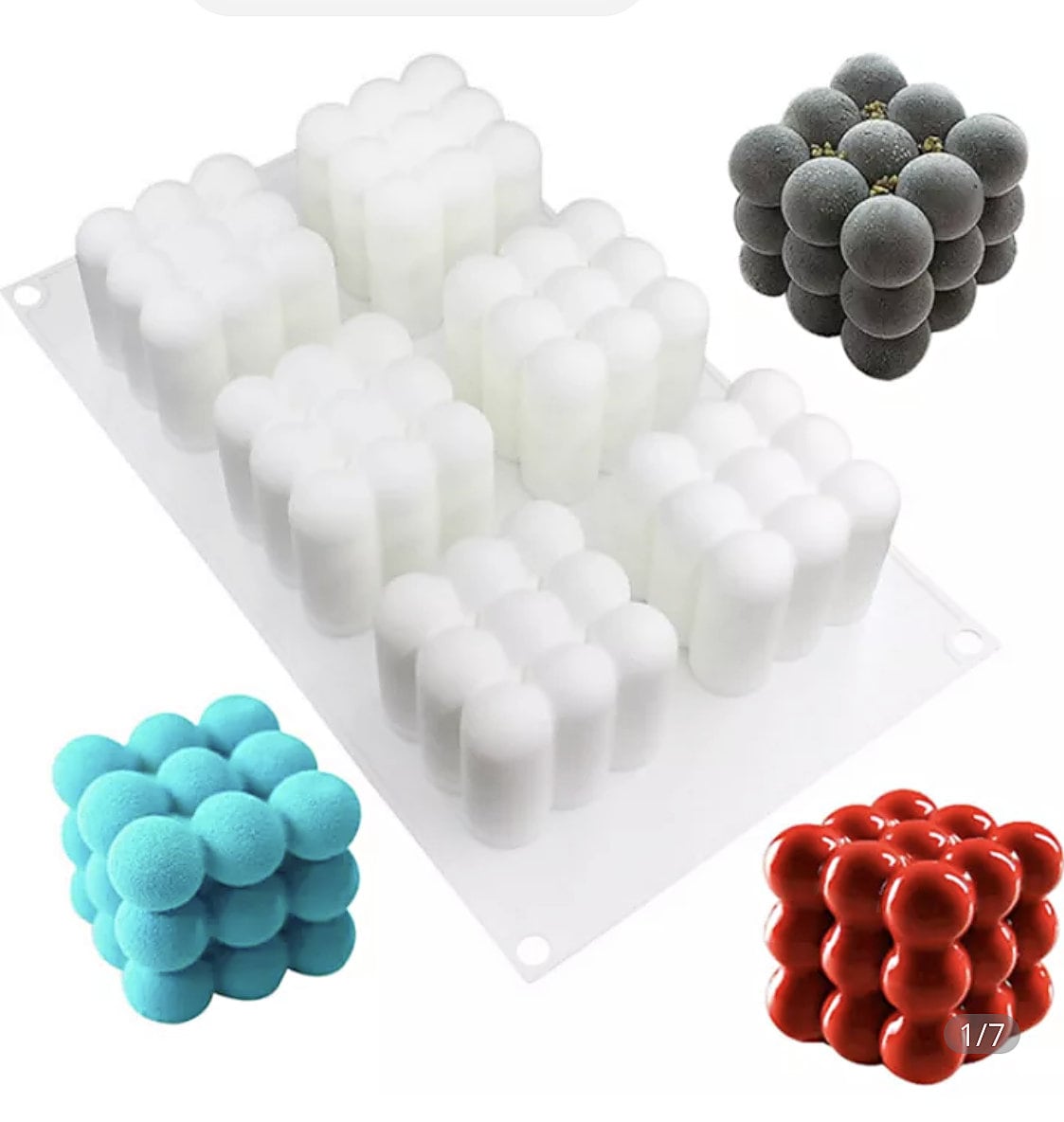 3D Bubble Candle Molds - 6 Cavity Bubble Cube Silicone Mold for Candles  Soap Making, Bubble Cake Mold for Baking Dessert Mousse Cake Jelly Ice Cream