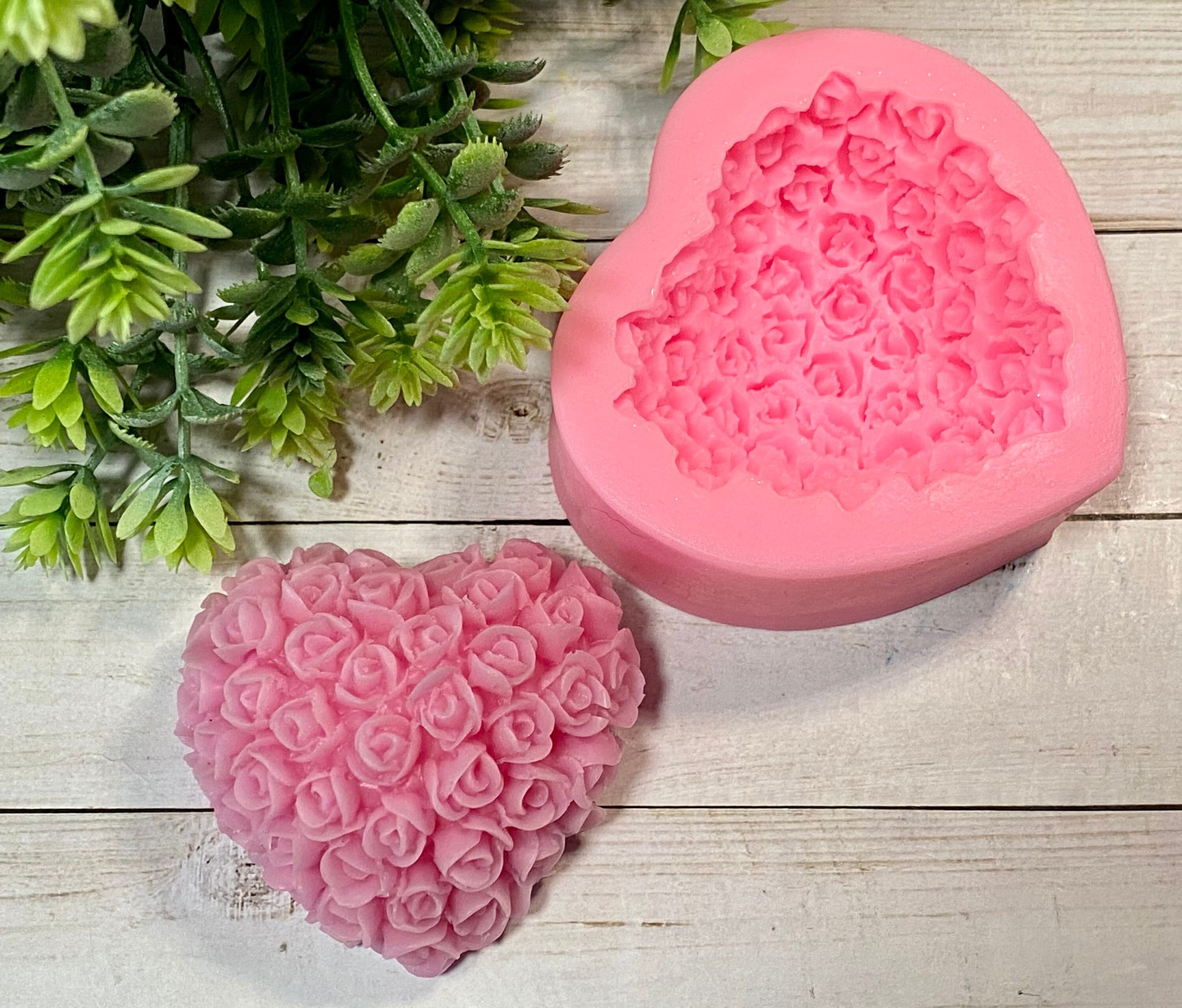 Party Store 」 Valentines Day Candle Molds DIY 3D Confession Love Rose  Relief Cylinder Round Ball Shape Silicone Wax Mould for Candle Making