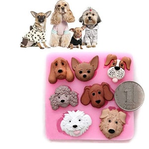 Dog Head Silicone Mold: Puppy Fondant, Candy, Soap, Resin (2-3/4&quot;)