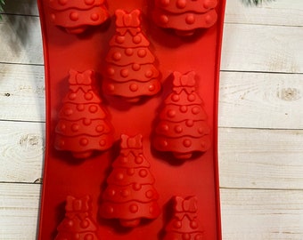 Christmas Tree Silicone Mold: 8-Cavity Candy, Soap, Chocolate, Ice
