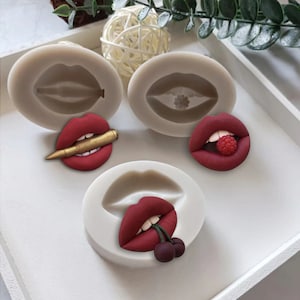 Lips Silicone Mold: Raspberry Cherry Gummy Fondant Baking Tool