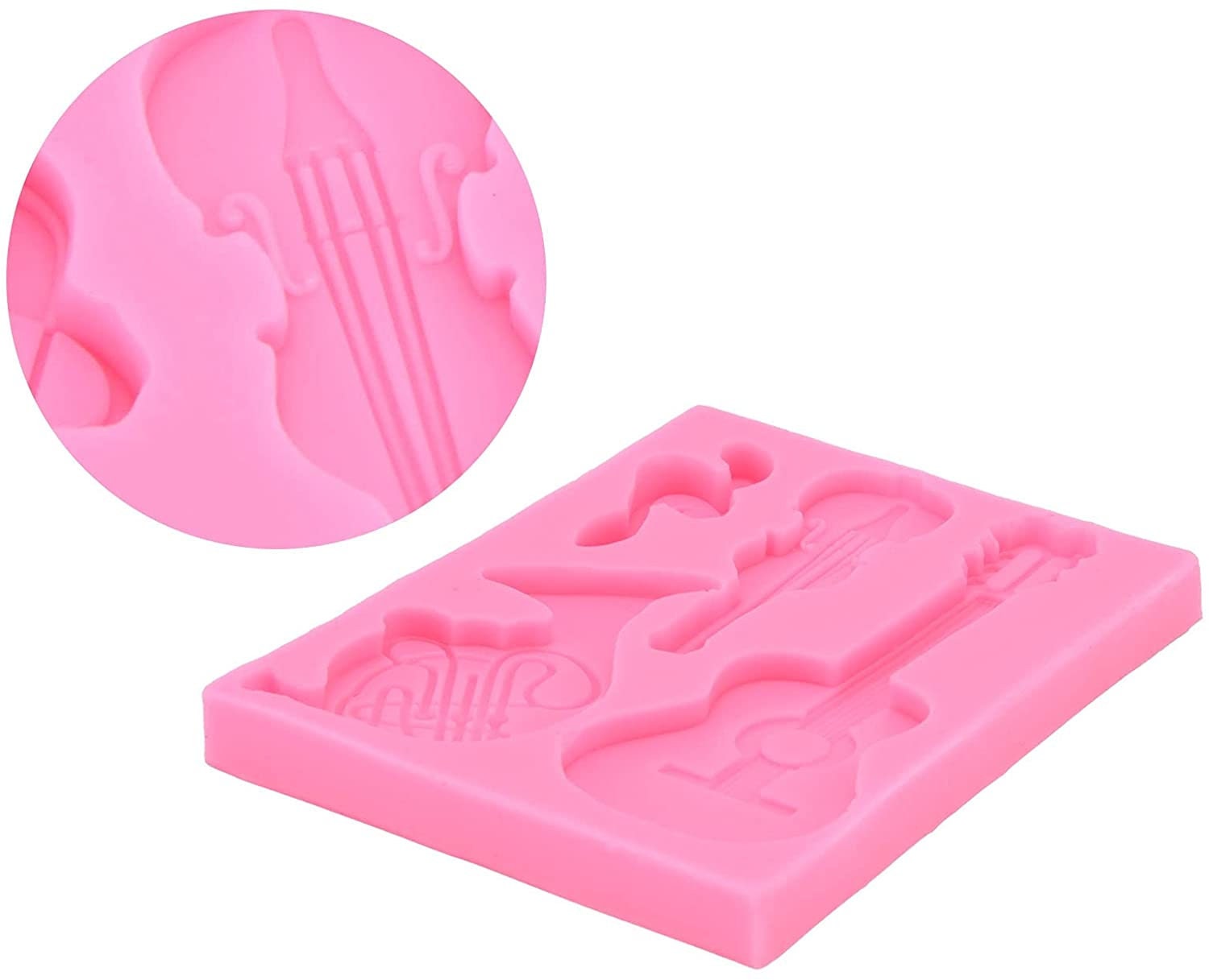 Musical Instruments Fondant Silicone Mold-guitar Mold-candy Chocolate ...