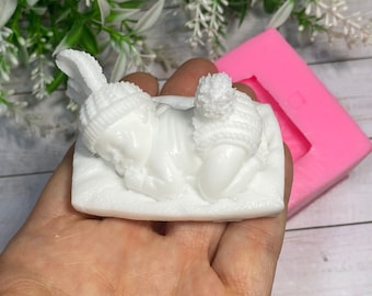 3D Sleeping Baby Silicone Mold: Cake Topper, Soap, Candle Making