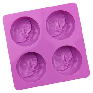 4 Cavities Sun and Moon Face Silicone Mold Tray-Craft DIY Fondant Chocolate Soap Mold Handmade Polymer Clay, Wax, Cake Decoration Tools image 6