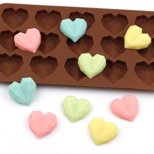 Breakable Heart Bar Chocolate Silicone Mold 3D Hearts Mold Pastry