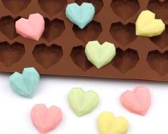 Moule à gâteau pour décorations de bonbons, forme de coeur, diamant, amour, moule à gâteau en silicone pour chocolat