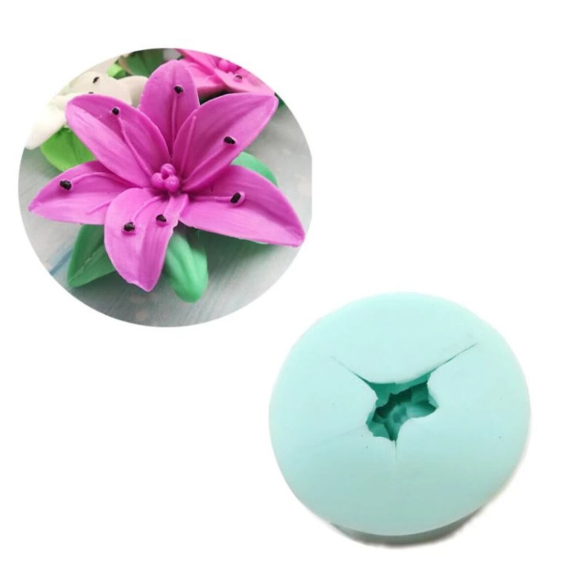 Lily 3d Moldsilicone Moldlily Flower Moldsoap Moldcandle Etsy