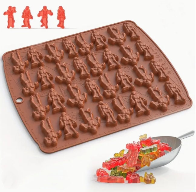 20 Cavity Silicone Gummy Worm Mold Perfect For Chocolate - Temu