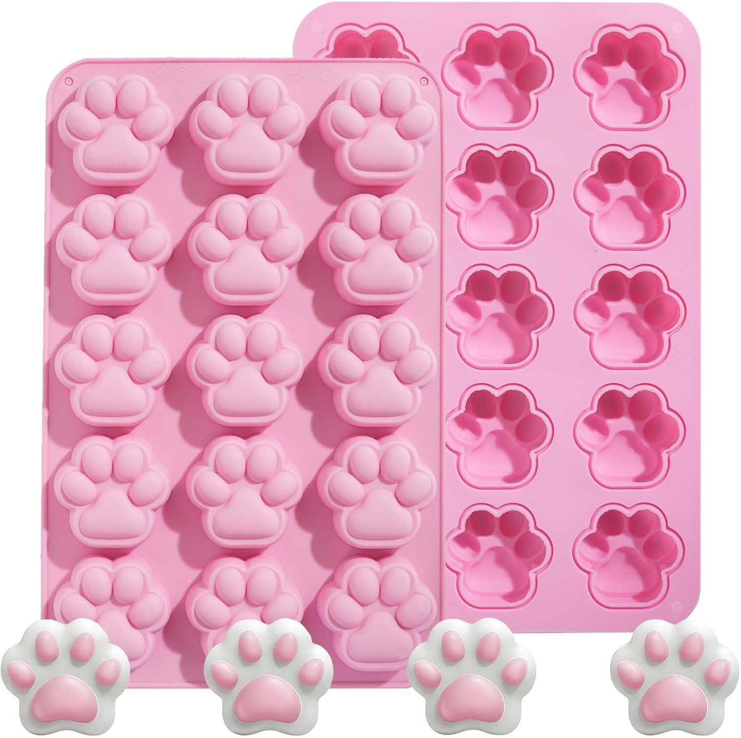 Dog Paw Silicone Mold: Nonstick Candy, Chocolate, Soap - 15-Cavity