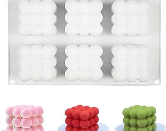 6-fach 3D Würfel Silikonform: Backen, Seife, Kerzenherstellung